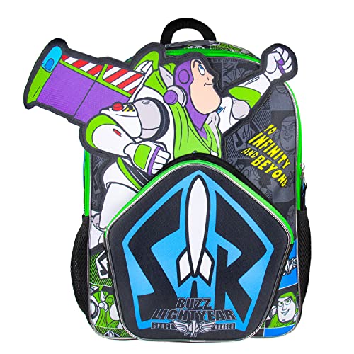 Bioworld Toy Story Buzz Lightyear Die Cut 3D Character Design 16" Backpack