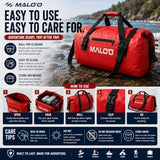 Malo’o Waterproof Dry Duffel, Heavy-Duty Roll Top Waterproof Gear Bag with Shoulder Strap & Molle Loops, Marine Duffel for Kayaking, Boating, Camping, Beach & Travel, Black, 60L