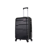 DUKAP RODEZ Hardside Luggage with Ergonomic Handles and TSA Lock | Spacious Traveling Suitcase, Travel Suitcase with Four Spinner Wheels and Studs | 24" Medium Luggage | Black