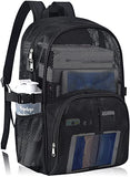 Busiuw Heavy Duty Mesh Backpack for Adults,Large Black Mesh Bag