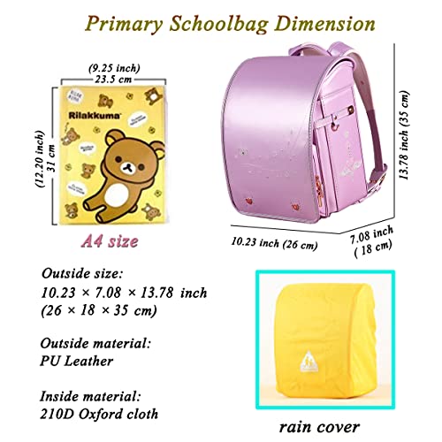 Milworld randoseru backpack japanese school bag girls and boys PU leather send gift