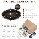 S-ZONE Crossbody Bags for Women Trendy Small Cross Body Purse for Woman Vegan Leather Designer Shoulder Bag Travel Everyday Nude