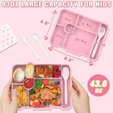 Bevalsa Backpack for Girls, Bow School Bookbag Teen Girls Backpack Set with Bento Lunch Box, Insulated Bag & Pencial Case, 43oz Lunch Containers for Kids Elementary Middle Student (Pink Bow)