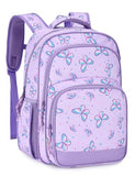 VASCHY Kids Backpack 16"(17.5L) Water-Resistant School Backpack for Girls–Elementary & Primary School Bookbag, Lightweight with Multiple Pockets Purple Flutter