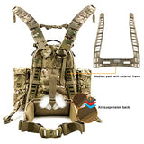 Akmax.cn MOLLE II Medium Tactical Backpack – Authentic Military Rucksack with ABS External Frame, Detachable Side Pouches & Modular Design for Heavy Loads (50L)