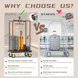 CrazyAnt Hotel Luggage Cart, 1600 lbs Capacity Commercial Bellman's Cart with 8" Silent Wheels, Brushed Stainless Steel Frame and Nylon Carpet Deck for Hotels, Condos, Resorts