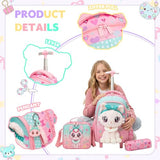 Meetbelify Rolling Backpack for Girls Backpacks with Wheels for Elementary Student Kids School Travel Bag for Girls Ages 6-8 Years Old