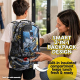 Batman Kids Backpack with Insulated Lunch Pocket for School & Travel