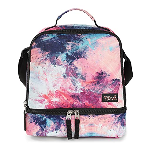 Tilami Lunch Bags Insulated Adjustable Strap Zipper, Water-Resistant Cooler Bags, Bento Bags for Kids Toddlers, Pink