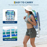 GarveeLife Backpack Beach Chair for Adults 2 Pack, Lightweight Portable Lay Flat Folding Beach Chair with 5 Positions, Backpack Straps, Phone Pocket, Cup Holder & Towel Bar, Support to 350LBS