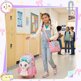 Meetbelify Rolling Backpack for Girls Backpacks with Wheels for Elementary Student Kids School Travel Bag for Girls Ages 6-8 Years Old