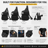 Wotony RFID Blocking Tactical Crossbody Bag for Men - Durable EDC Sling Shoulder Bag with Multi-Pocket Storage