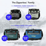 Titan by Arctic Zone Zipperless Soft Sided Cooler with HardBody Liner and SmartShelf, Insulated Bag with Shoulder Strap and Bottle Opener for Beach, Picnic, and Travel, 30 Can Capacity, Sharkskin Gray
