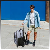 HTgroce Rolling Backpack with Wheels for Boys Roller Wheels Backpacks Big Kids Laptop Luggage Travel Suitcase for Teen Boys