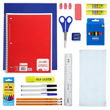 Moda West 17 Inch Bulk Backpacks with 34 Piece School Supplies Kits - Pens, Pencils, Crayons - Case of 12 Wholesale Backpacks in 12 Assorted Colors