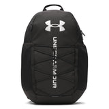 Under Armour Unisex Hustle Sport 6.0 Backpack, (001) Black/Black/Metallic Silver, One Size Fits Most
