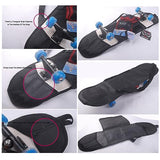 SquEqu Skateboard Bag Backpack 31'' Slim Foldable Nylon Skate Board Carry Bags with Gloves Pouch Portable Longboard Handy Storage Organizer with Adjustable Strap for Travel Outdoor Skating Skateboards