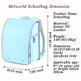 Milworld randoseru backpack japanese school bag boys girls PU leather send gift