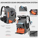 KastKing All Weather Fishing Tackle Backpack with Removable Rod Holders,Waterproof ArmorShield Fabric Fishing Bag Storage Fishing Gear