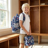 BAMIFEI 18 Inch Rocket Rolling Backpack for Kids, Rocket Rolling Backpacks Kids Backpack with Wheels School Backpack, Spacious Multiple Compartments Quiet Wheels Travel Backpack for Boys