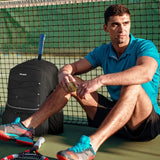 Arcoyard Tennis Bag, Large Tennis Bags For Women, Tennis Backpack with Ventilated Shoe Compartment and Insulated Pocket, Hold 2 Tennis Pickleball Rackets, Tennis Pickleball Balls and More (black)