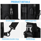 SEAFEW Anti Theft Sling Crossbody Backpack Shoulder Bag for Men, Lightweight One Strap Motorcycle Back Pack Sling Bag Backpack for Hiking Walking Biking Travel Cycling with USB Charger Port