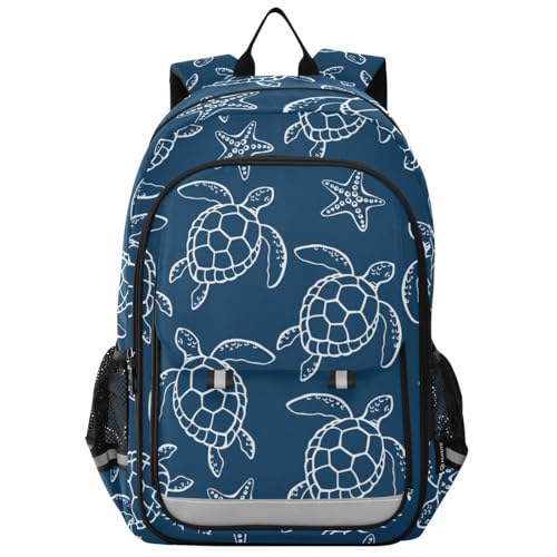 Sletend Backpack Sea Turtle Starfish Toddler School Bags Child Lightweight Preschool Large Bookbags for Girls-Boys Middle-School Elementary
