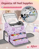 YOREPEK Travel Nail Supplies Organizer Backpack, Holds 96 to 100+ Bottles