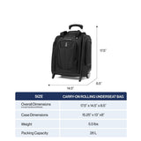 Travelpro Luggage Maxlite 5 Softside Lightweight Rolling Underseat Compact Carry on Upright 2 Wheel Bag, 15-Inch — Black