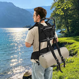 ZeStarDair TR Aluminum External Frame Backpack, Aluminum External Frame Backpack, Camping Backpack Carrier 27.56", 132 lbs (Black)
