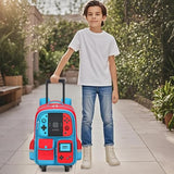 TILYTADLY Kids Rolling Backpack for Boys - Gamer Boys Rolling Backpack with Wheels, Wheeled Travel Bookbag for Elementary Middle School, Lightweight Roller School Bag