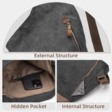 Vintage Canvas Backpack Crossbody Rucksack Outdoor Daypack for Men Women