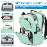 Kuosdaz Backpack for Men Women, School Backpack for Boys Girls, 15.6 Inch Quilted Laptop Backpack, Large High School Bookbags for Teens, Teal