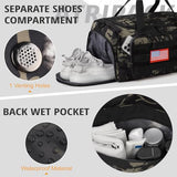 Tactical Gym Bag for Men, 40L Duffle Bag with Shoes Compartment for Travel