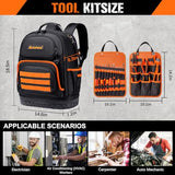 AUROPEAK 96-Pocket Hvac Tool Backpack Heavy Duty, Electrician Tool Bag Backpack for Men Women, Hvac Tool Bag Organizer, Large Tool Backpack with Laptop Compartment & Molded Base for Construction