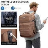 WITZMAN Canvas Travel Backpack for Men Multiple Pockets