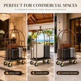 Hotel Luggage Cart, Heavy Duty Bellman Cart with 1600lbs Capacity, 8"Wheels