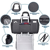 Vessgra Garment Bags for Travel 58L Garment Bags Duffle Bag for Travel Convertible Carry On Garment Duffle Bag 4 in 1 Foldable Suit Bag with Shoes Compartment for Men Women Weekender，Dark Grey