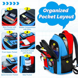 TOWIHUN Gamer Backpack for Boys, 4pcs Gaming Boys Backpack with Lunch Box and Pencil Case for Kids, Video Gamer School Bags