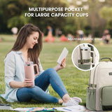 LOVEVOOK Laptop Backpack for Women with Pouch Pocket for Large Capacity Cup,17 Inch Laptop Computer Bag Travel Backpack Purse,Waterproof Work College Teacher Bags,White-Bean Green-Dark Olive Green