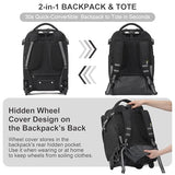 NEW TILAMI 18 Inch Expandable Rolling Backpack with 6-Wheel Stair Climbing, Waterproof Wheeled School Bag with 15.6" Laptop Sleeve for Boys Girls, Carry-on Luggage 98cm Dual-Height Handle - Black