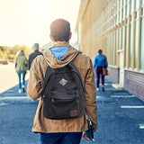 seemeroad Canvas Laptop Backpack Durable Rucksack Travel Notebook Bag School Backpack Bookbag for Men Women Black Factory Directly