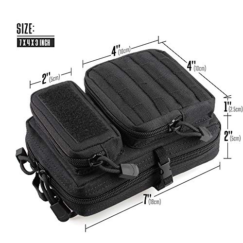 LIVANS Tactical Molle Utility Pouch, EDC Tool/Tactical Phone, Mini Waist Pouches Medical IFAK Pack Design of 3-Day Assault Backpack