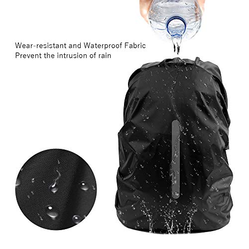 LAMA 2 Pack Waterproof Rain Cover for Backpack, Reflective Rucksack Rain Cover for Anti-Dust/Anti-Theft/Bicycling/Hiking/Camping/Traveling, M Size (for 30L-40L Backpack), 2 Pcs Black