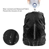LAMA 2 Pack Waterproof Rain Cover for Backpack, Reflective Rucksack Rain Cover for Anti-Dust/Anti-Theft/Bicycling/Hiking/Camping/Traveling, M Size (for 30L-40L Backpack), 2 Pcs Black