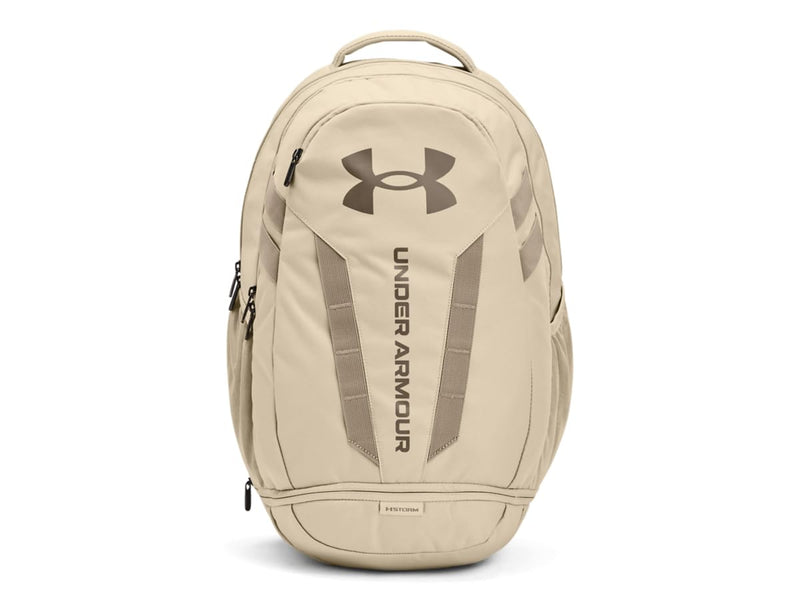 Under Armour Unisex-Adult Hustle Lite Backpack, (045) Downpour Gray / / Metallic Gold, One Size Fits All