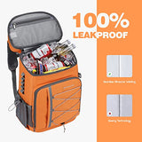 Maelstrom 35 Can Backpack Cooler Leakproof,Insulated Soft Cooler Bag,Beach / Camping Cooler,Ice Chest Backpack for Travel, Grocery Shopping,Kayaking,Fishing,Hiking,Orange