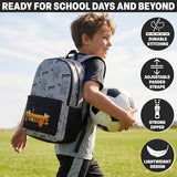 Get Trend Fortnite Kids Backpack, Boys Lightweight 18 inch Book Bag, Adjustable Padded Straps Travel School Bag, Gamer Gifts (Grey Fortnite)