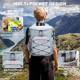 Karamagic Cooler Backpack 30 Cans,Portable Backpack Coolers Insulated Leak Proof,Made with Water-Resistant 900D Oxford Lightweight Cooler Bag for 12h Hot/Cold Retention (Lightgrey(900D))