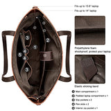 S-ZONE Genuine Leather Tote Bag for Women Large Shoulder Purses Work Handbags with Crossbody Strap Vintage